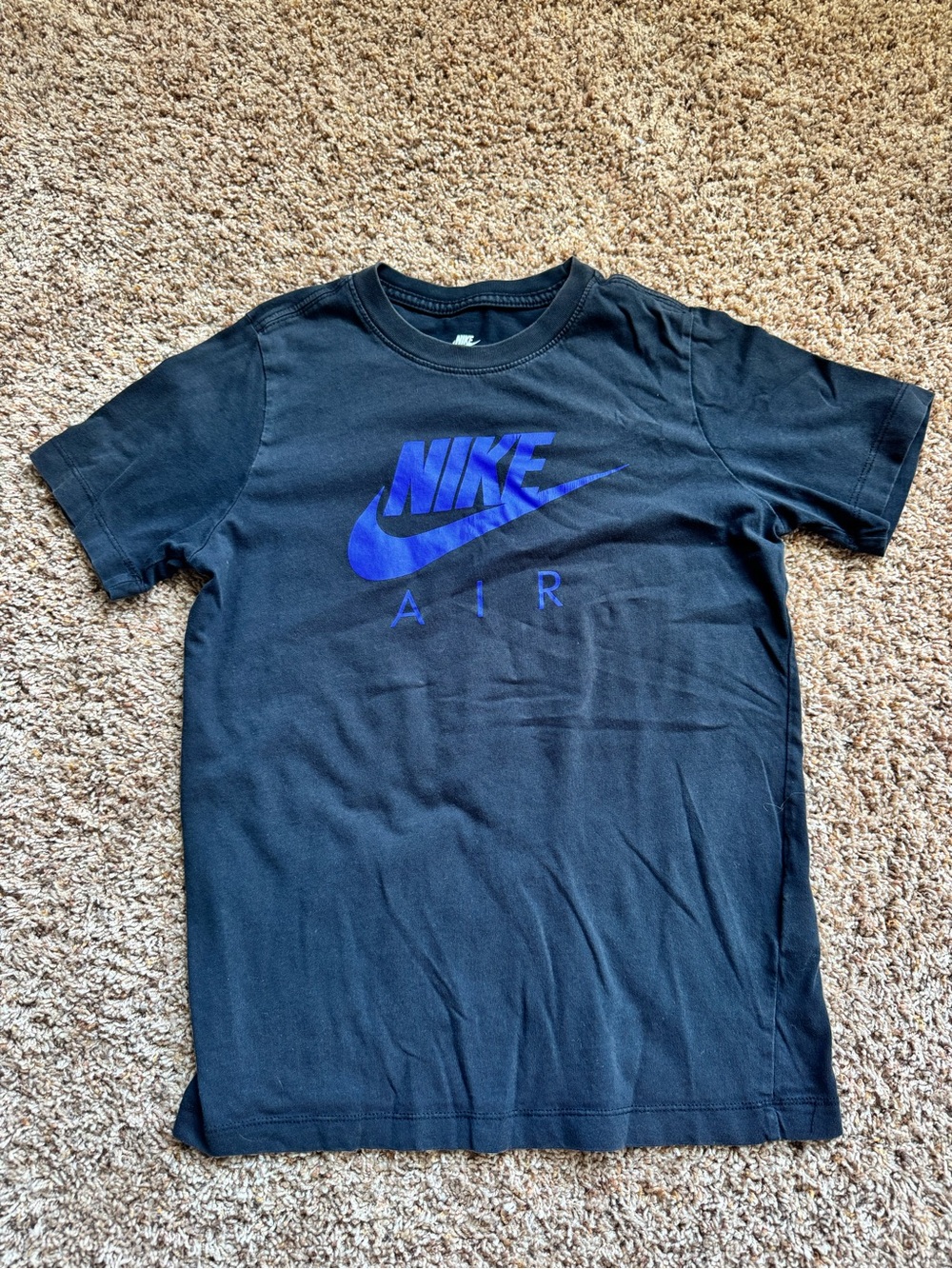 Nike Kid’s Black T-Shirt with Blue Logo - Nike Air